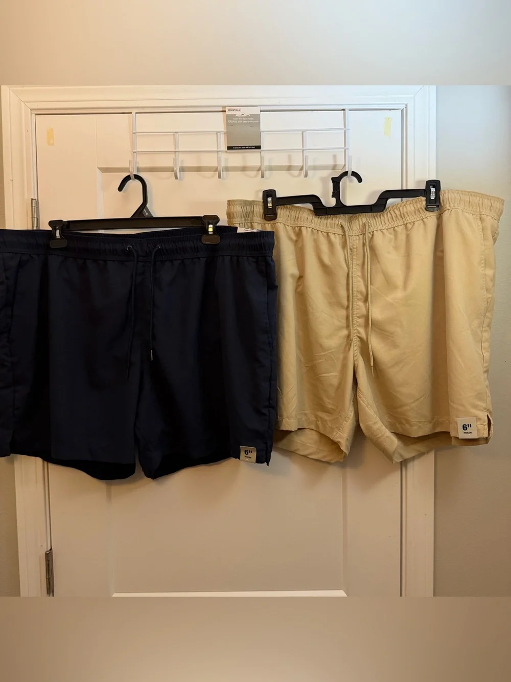 George Men's swim Drawstring Shorts - Navy & Khaki - 2 pair Black